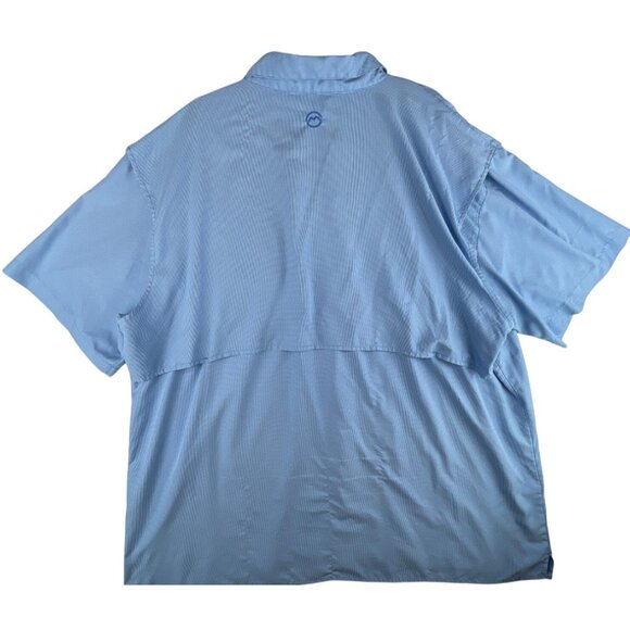 Magellan Outdoors Mens Fish Gear 3XL Relaxed Fit Blue Short Sleeve Shirt - Picture 2 of 12
